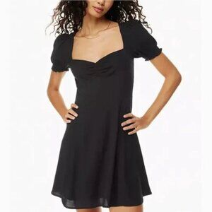 Sunday Best | Aritzia Tinsley Short Sleeve Mini Dress in Solid Black | Size 6